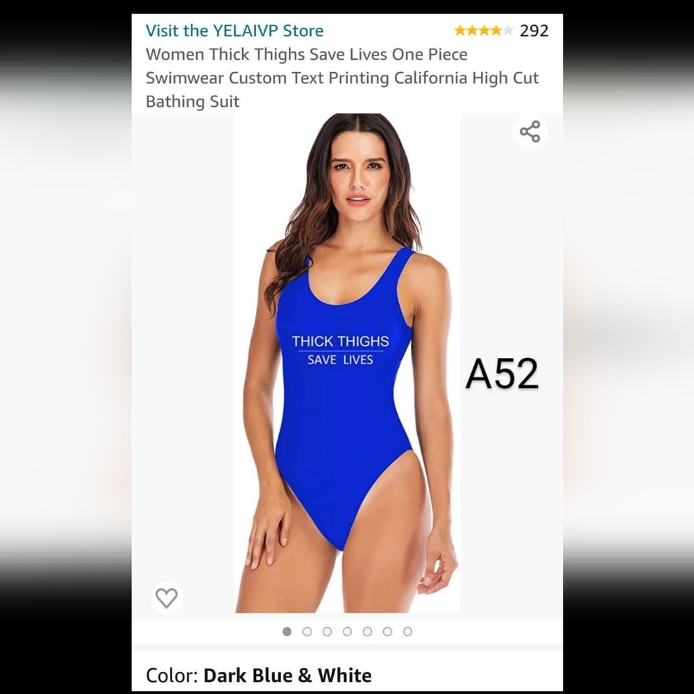 Yelaivp Women's Blue One Piece Swimsuit Medium A52